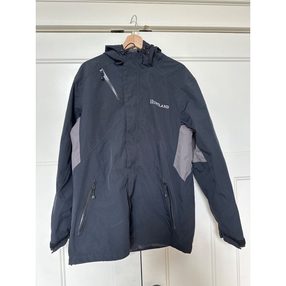 Port Authority Jacket Mens Large Logo Huntland Cascade Hood Waterproof Raincoat